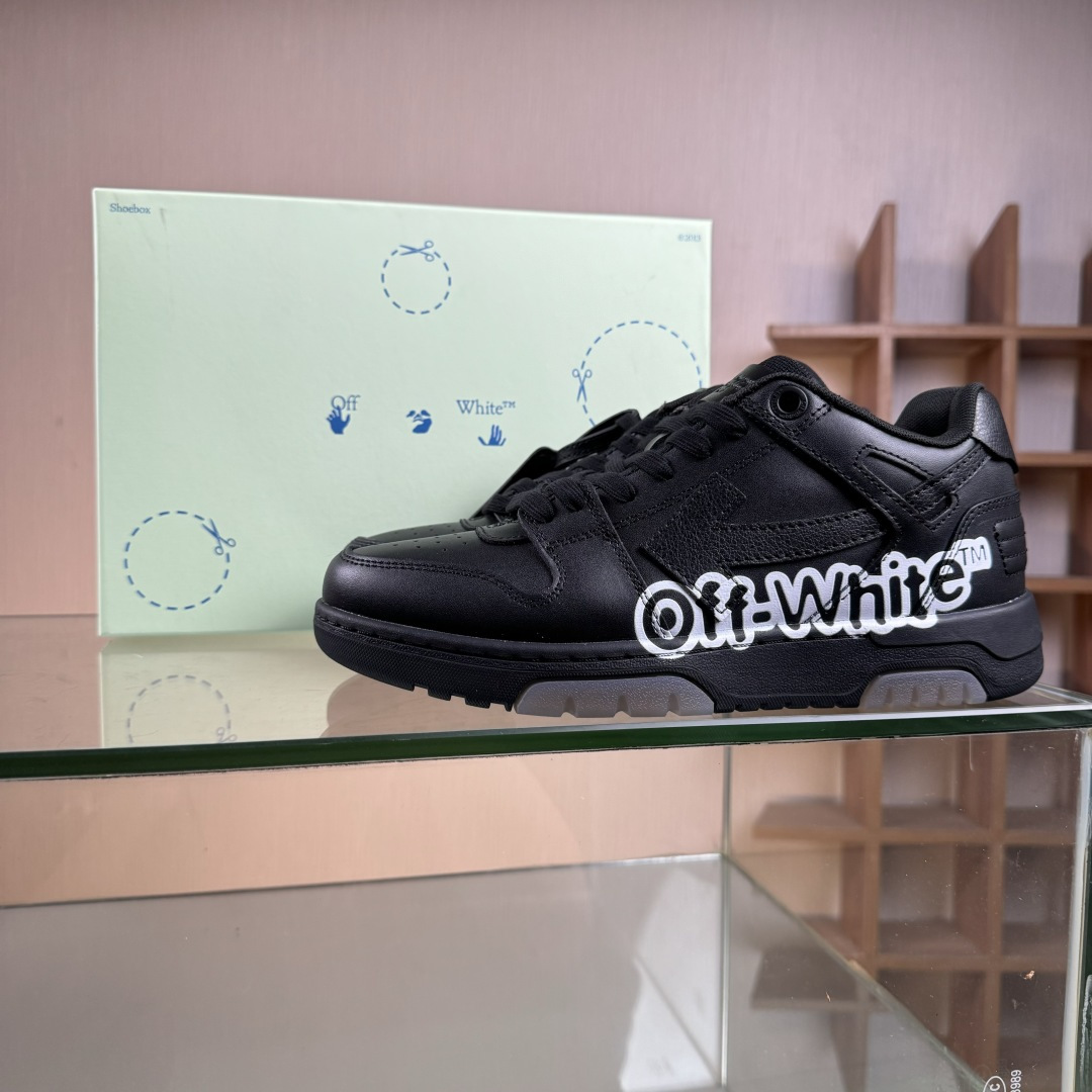 350 Off-White Out Of Office 低帮时尚板鞋 黑字Logo