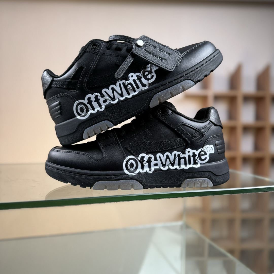 350 Off-White Out Of Office 低帮时尚板鞋 黑字Logo
