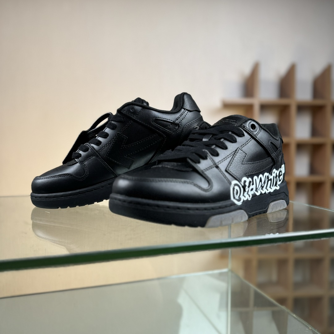 350 Off-White Out Of Office 低帮时尚板鞋 黑字Logo