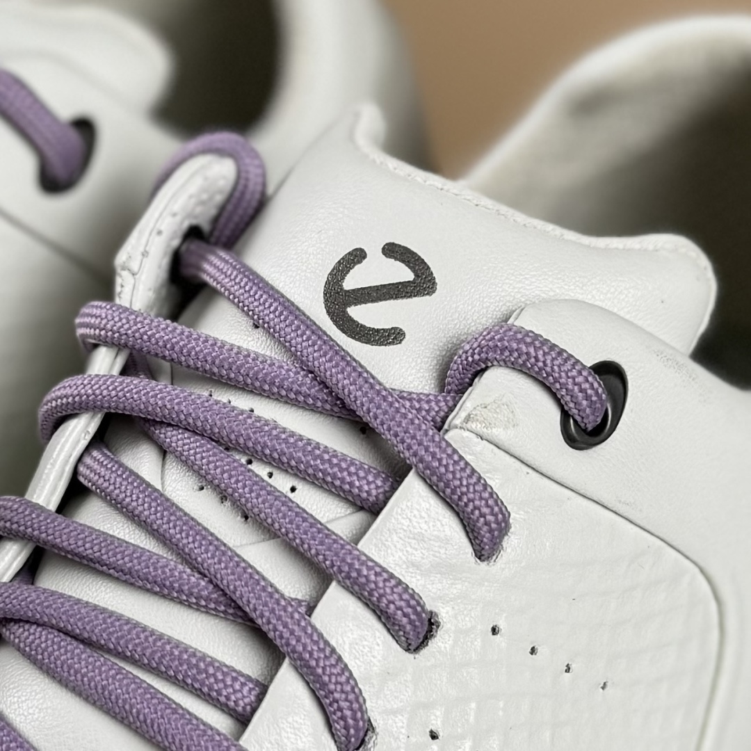 280 ecco爱步 Biom C 头层牛皮 户外 舒适百搭 系带低帮 生活休闲鞋 女款 白粉色