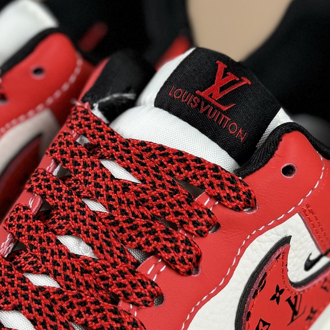 260 Nike Air Force 1 Low 07 x Louis Vuitton 黑白红三小勾满天星 KJ1688-016