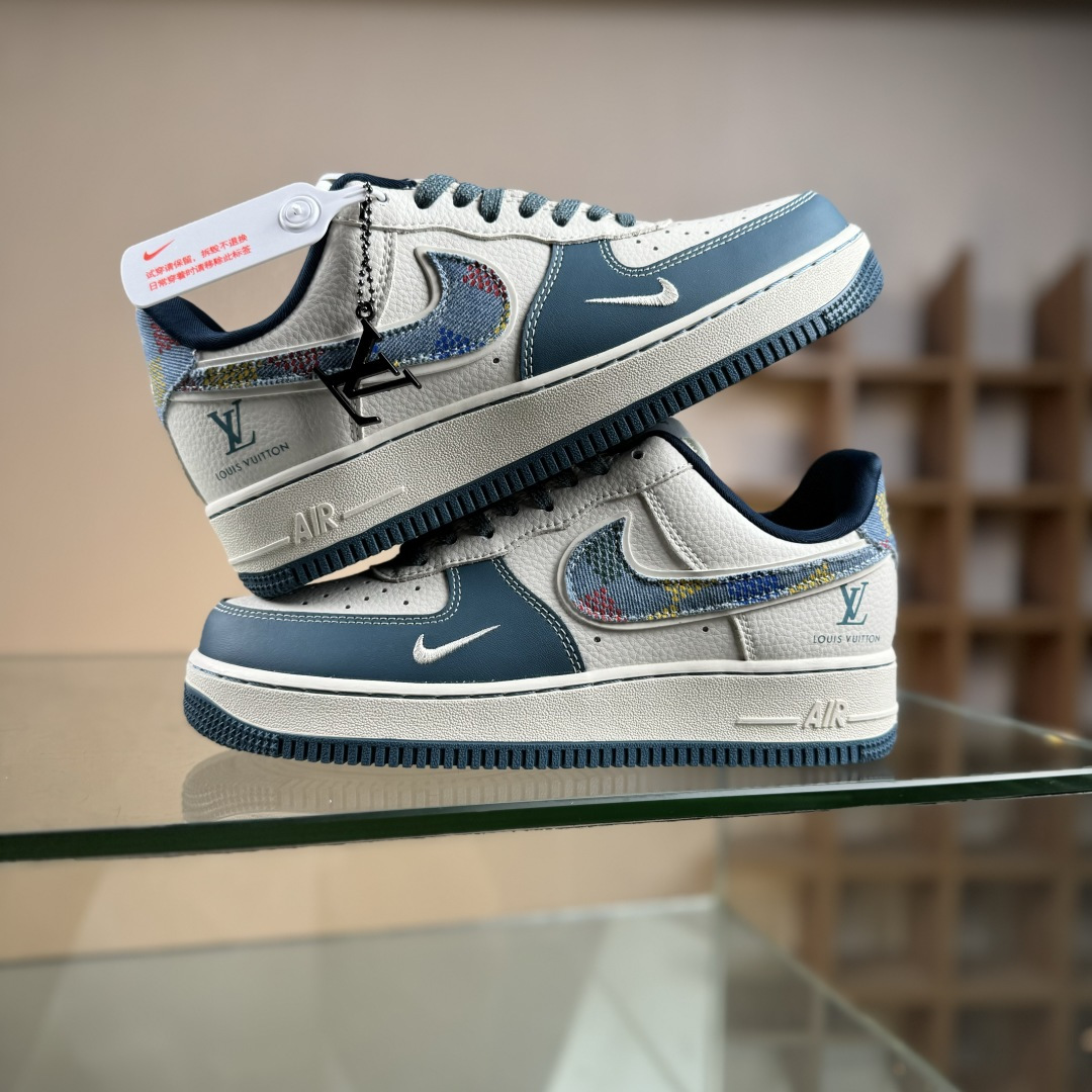 260 Nike Air Force 1'07 Low LV联名 拼接彩勾 空军一号低帮休闲板鞋 DD1982-301