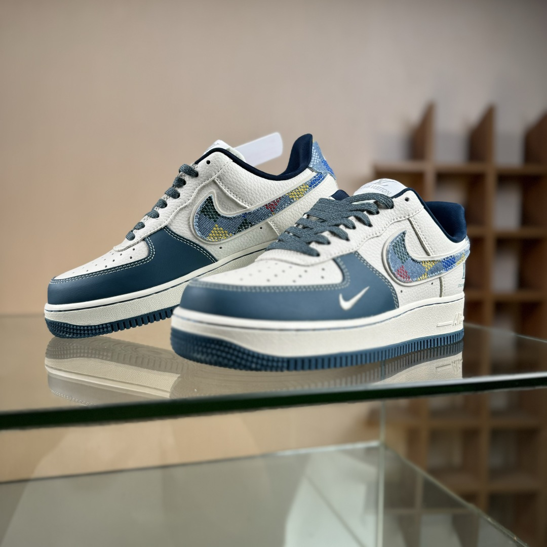 260 Nike Air Force 1'07 Low LV联名 拼接彩勾 空军一号低帮休闲板鞋 DD1982-301