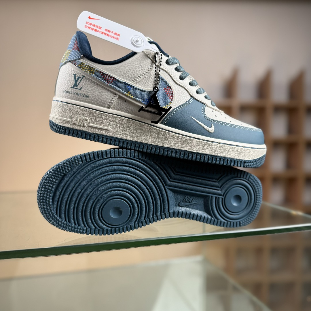260 Nike Air Force 1'07 Low LV联名 拼接彩勾 空军一号低帮休闲板鞋 DD1982-301
