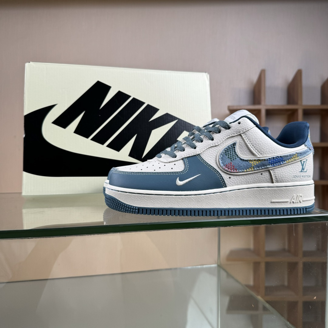 260 Nike Air Force 1'07 Low LV联名 拼接彩勾 空军一号低帮休闲板鞋 DD1982-301