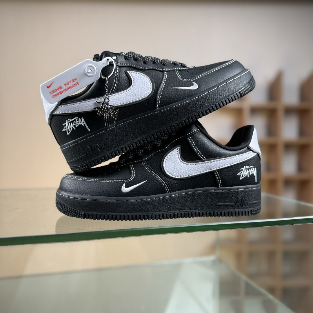 260 Nike Air Force 1 Low 07 x Stussy 黑白小勾满天星 DD1982-317