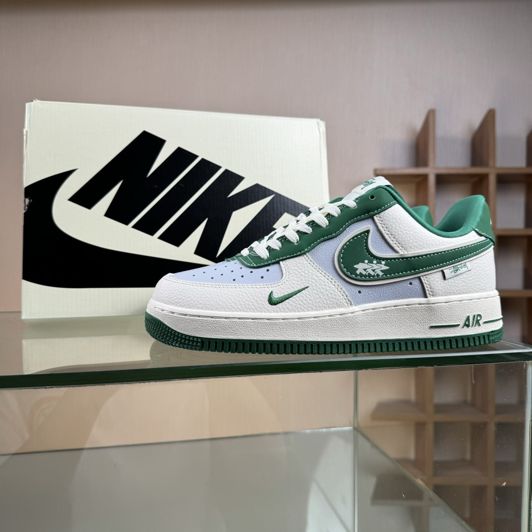 260 Nike Air Force 1'07 Low 斯图西联名 米绿勾 空军一号低帮休闲板鞋 DD1982-305