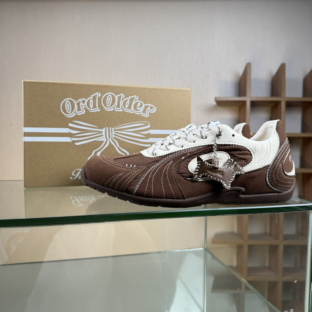 220 OLD ORDER Turbo-Lite芭蕾复古百搭德训鞋日常防滑透气 低帮 网球休闲鞋 威马棕 O2320832