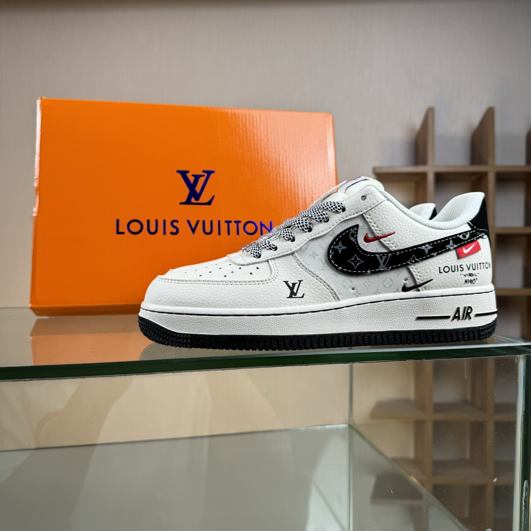 260 Nike Air Force 1'07 Low LV联名 米黑印花勾 空军一号低帮休闲板鞋 MZ9588-809