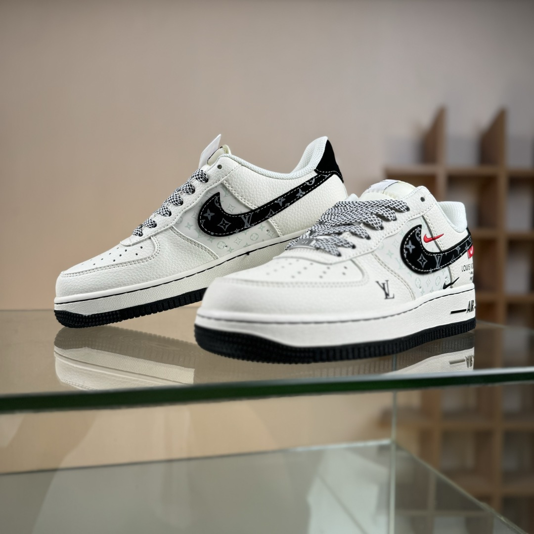 260 Nike Air Force 1'07 Low LV联名 米黑印花勾 空军一号低帮休闲板鞋 MZ9588-809