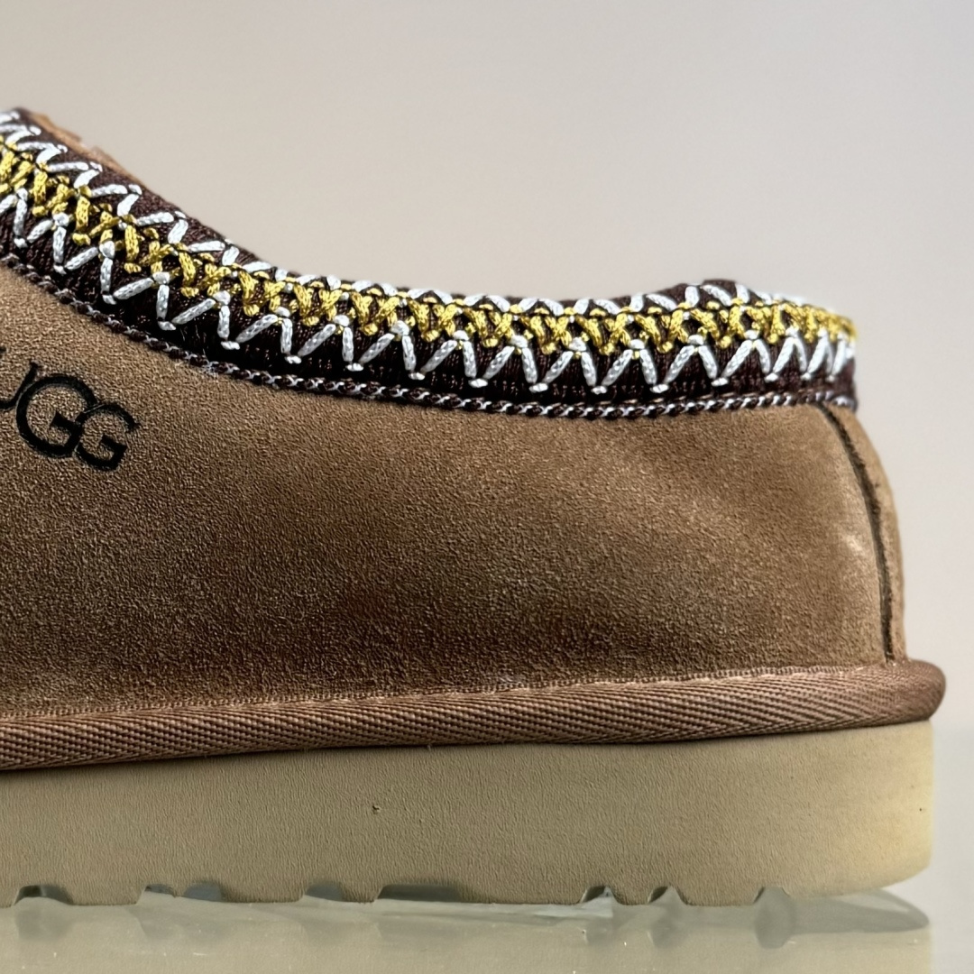 270 UGGTazz 民族风薄底咖色男女款 小红书爆款 广州外贸大厂生产鞋头到鞋垫真羊皮毛