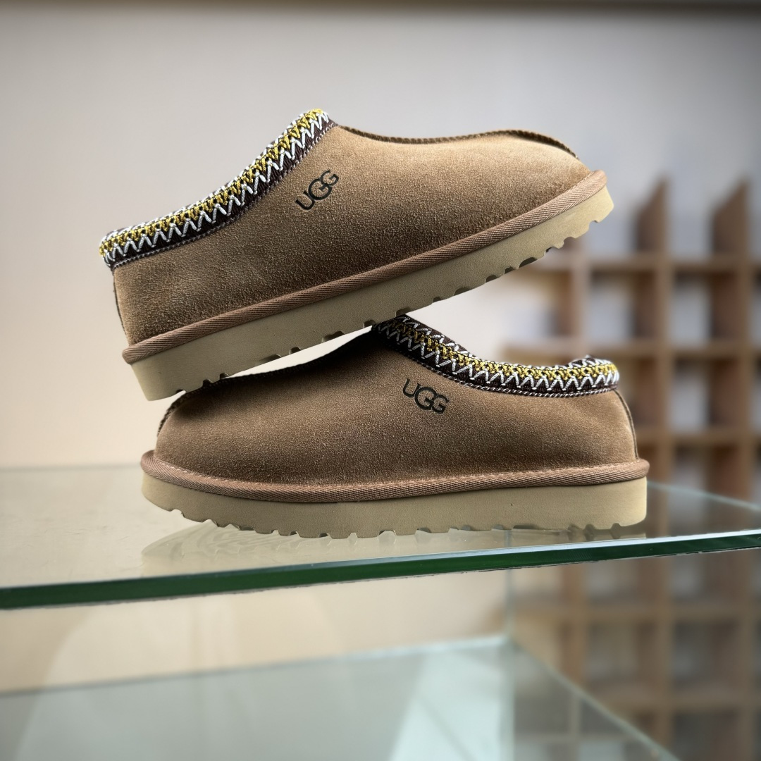 270 UGGTazz 民族风薄底咖色男女款 小红书爆款 广州外贸大厂生产鞋头到鞋垫真羊皮毛