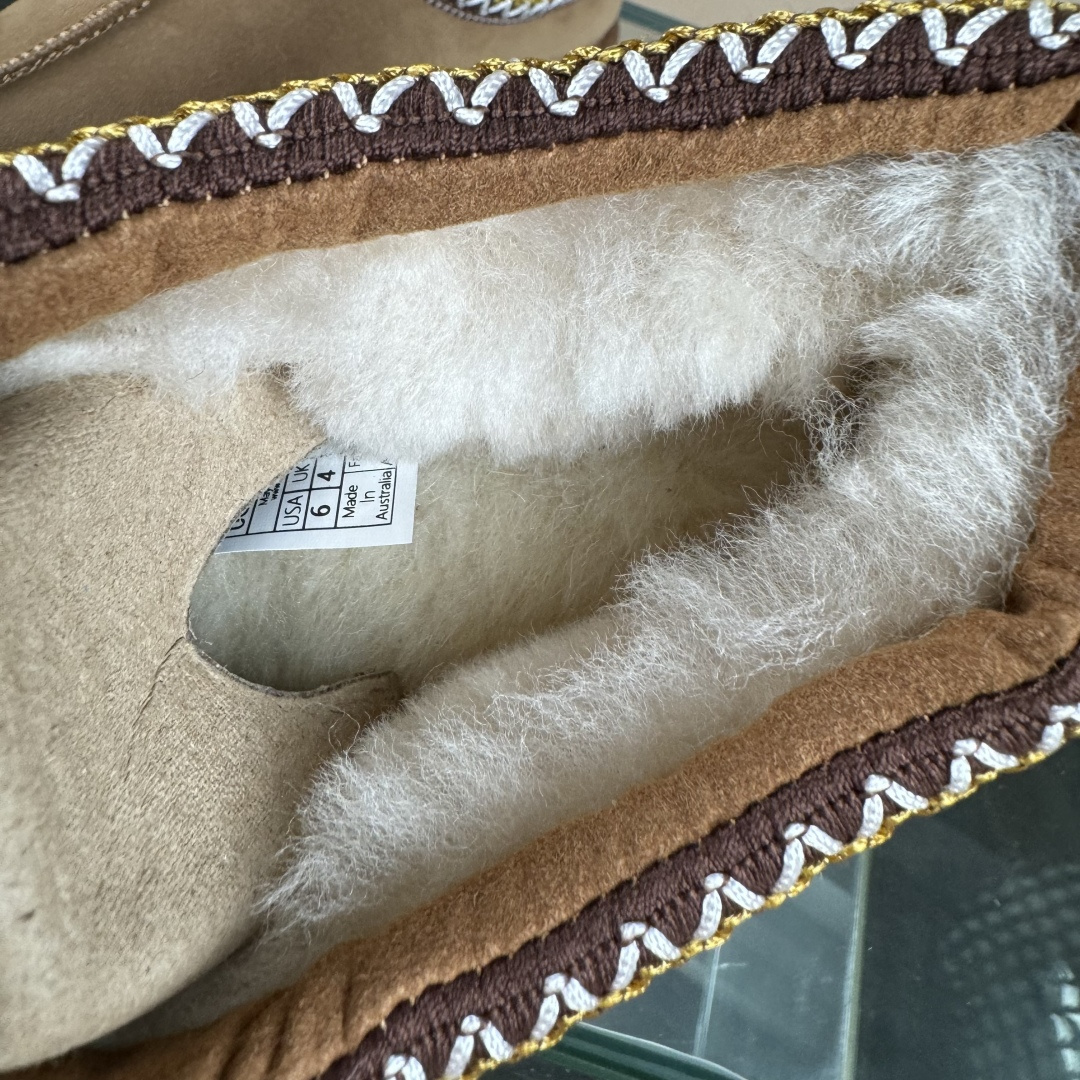 270 UGGTazz 民族风薄底咖色男女款 小红书爆款 广州外贸大厂生产鞋头到鞋垫真羊皮毛