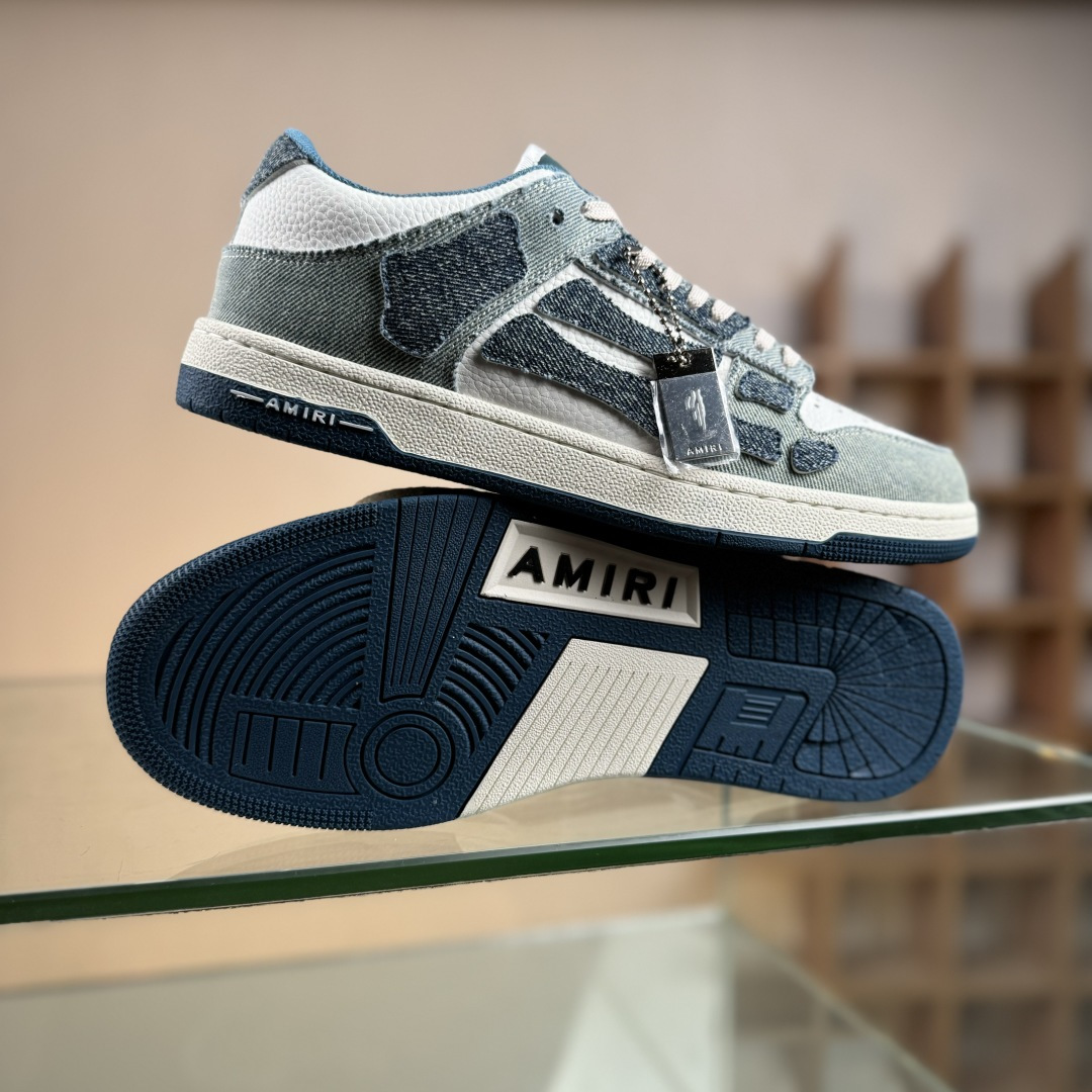 380 最新配色 AMIRI Skeleton High 广东大厂出品 骨骼鞋-Skel Sneakers低帮 洛杉矶街头之王