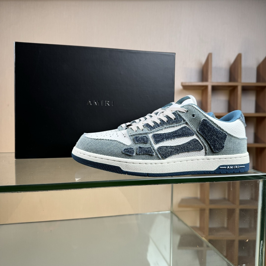 380 最新配色 AMIRI Skeleton High 广东大厂出品 骨骼鞋-Skel Sneakers低帮 洛杉矶街头之王