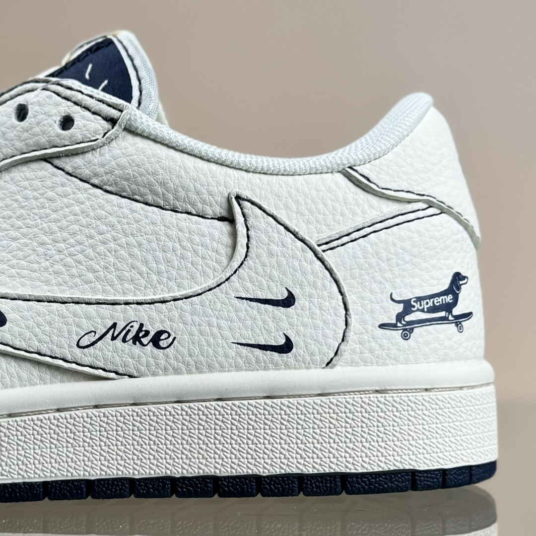 Travis Scott x Fragment Design x Air Jordan 1 Low SP AJ1 乔1米白Nike蓝 低帮文化休闲板鞋 XD0798-308