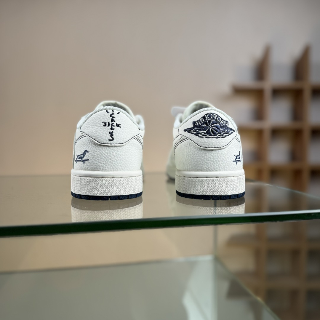 Travis Scott x Fragment Design x Air Jordan 1 Low SP AJ1 乔1米白Nike蓝 低帮文化休闲板鞋 XD0798-308