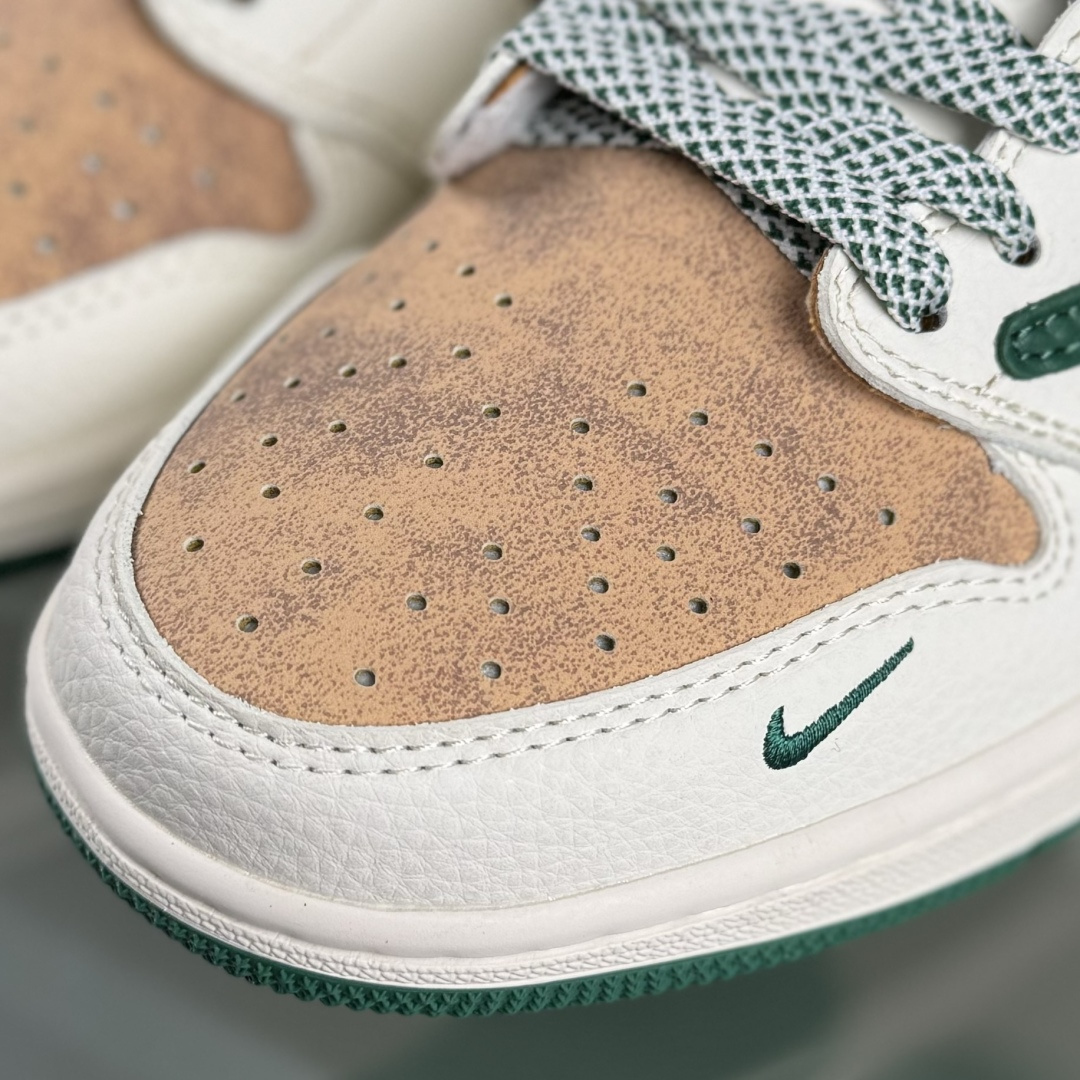 Air Jordan 1 Low AJ1 乔1 古驰联名 花纹米绿红 高端定制 低帮休闲板鞋 QW5088-206