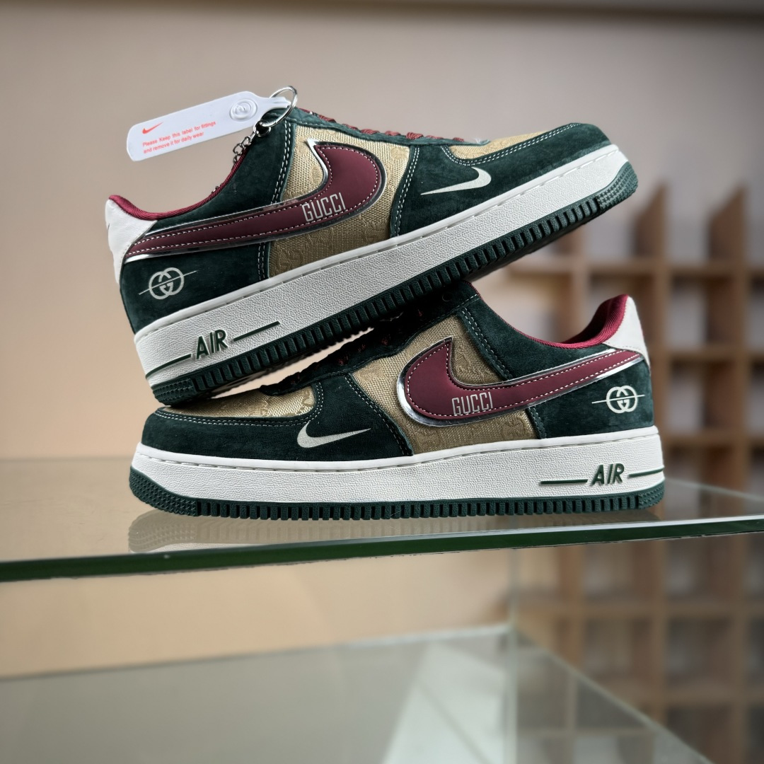 Nike Air Force 1'07 Low 古驰联名 卡其朱砂勾 空军一号低帮休闲板鞋 SY1388-007