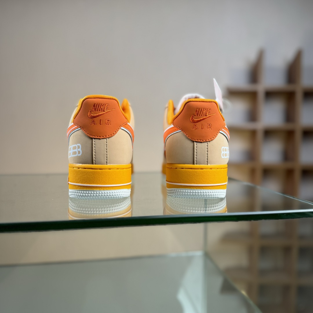 260 Nike Air Force 1'07 Low 巴黎世家联名 活力橙 空军一号低帮休闲板鞋 SY1388-002