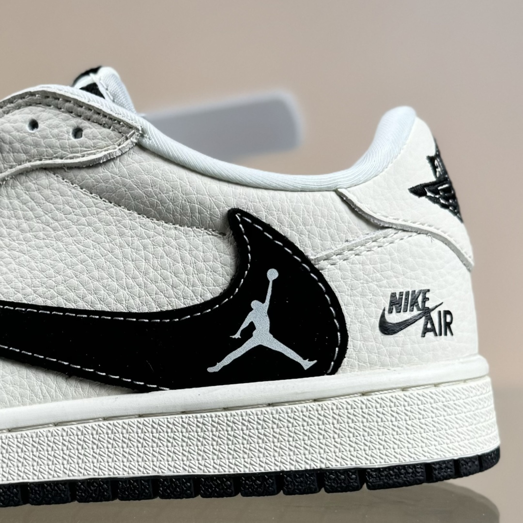 280 Nike Jordan Air Jordan 1 “NIKE联名——飞人米黑勾” 高端定制 乔丹低帮休闲板鞋 DD7866-105