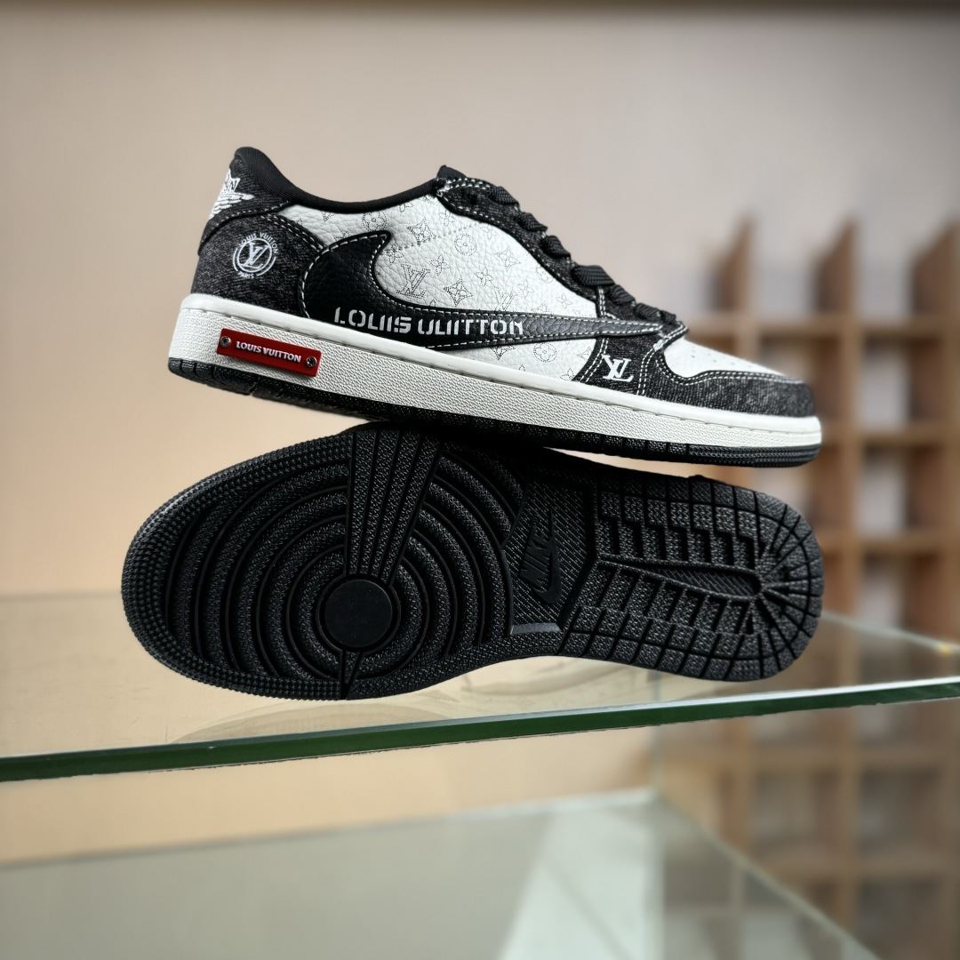 280 Travis Scott x Fragment Design x Air Jordan 1 Low SP AJ1 乔1LV联名 白黑牛仔 低帮文化休闲板鞋 SC0601-054