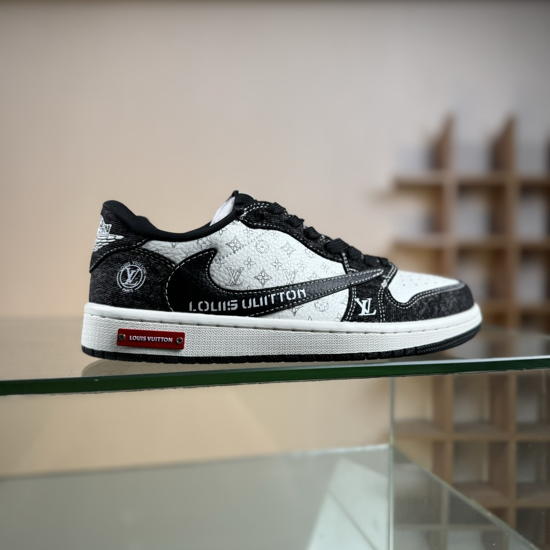 280 Travis Scott x Fragment Design x Air Jordan 1 Low SP AJ1 乔1LV联名 白黑牛仔 低帮文化休闲板鞋 SC0601-054
