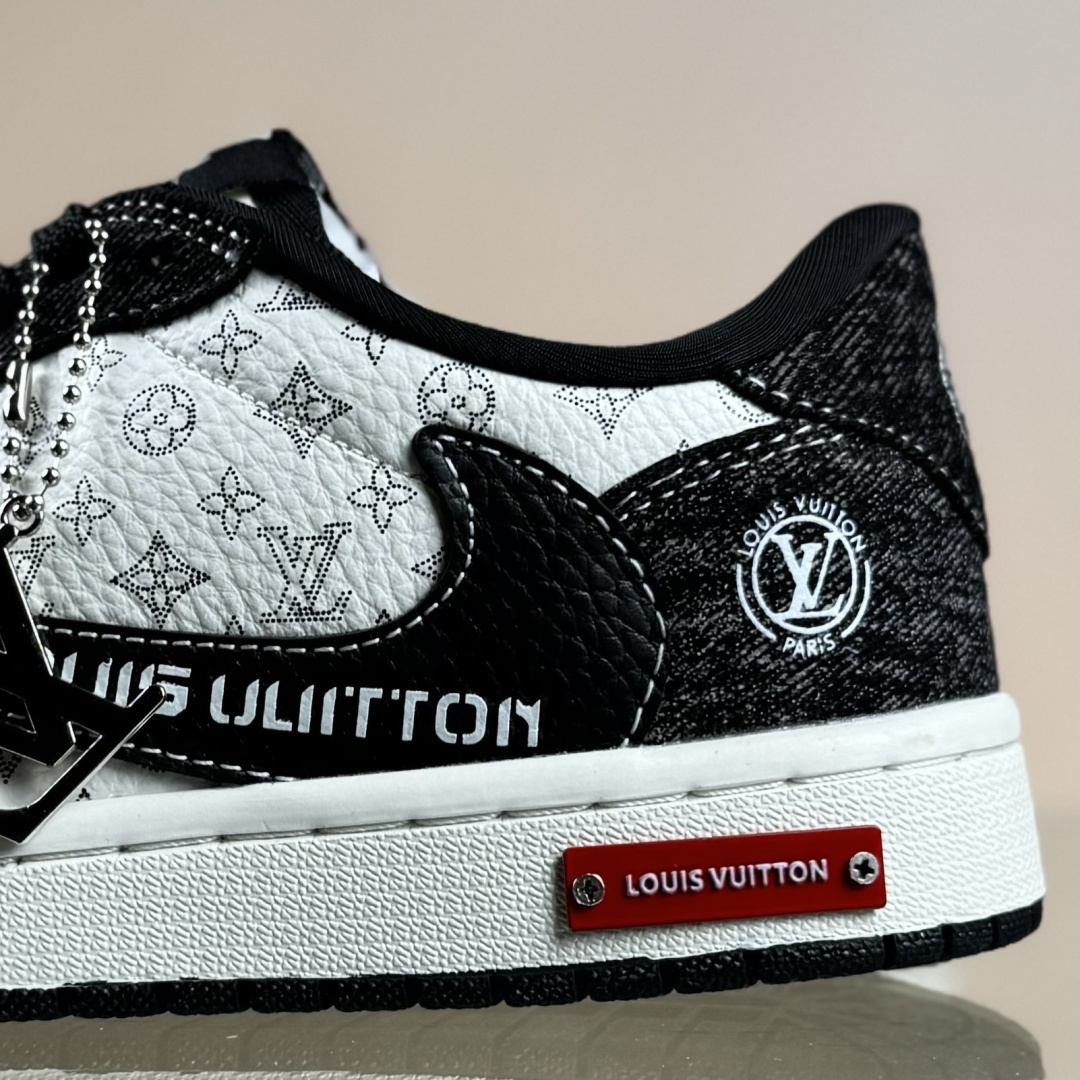 280 Travis Scott x Fragment Design x Air Jordan 1 Low SP AJ1 乔1LV联名 白黑牛仔 低帮文化休闲板鞋 SC0601-054