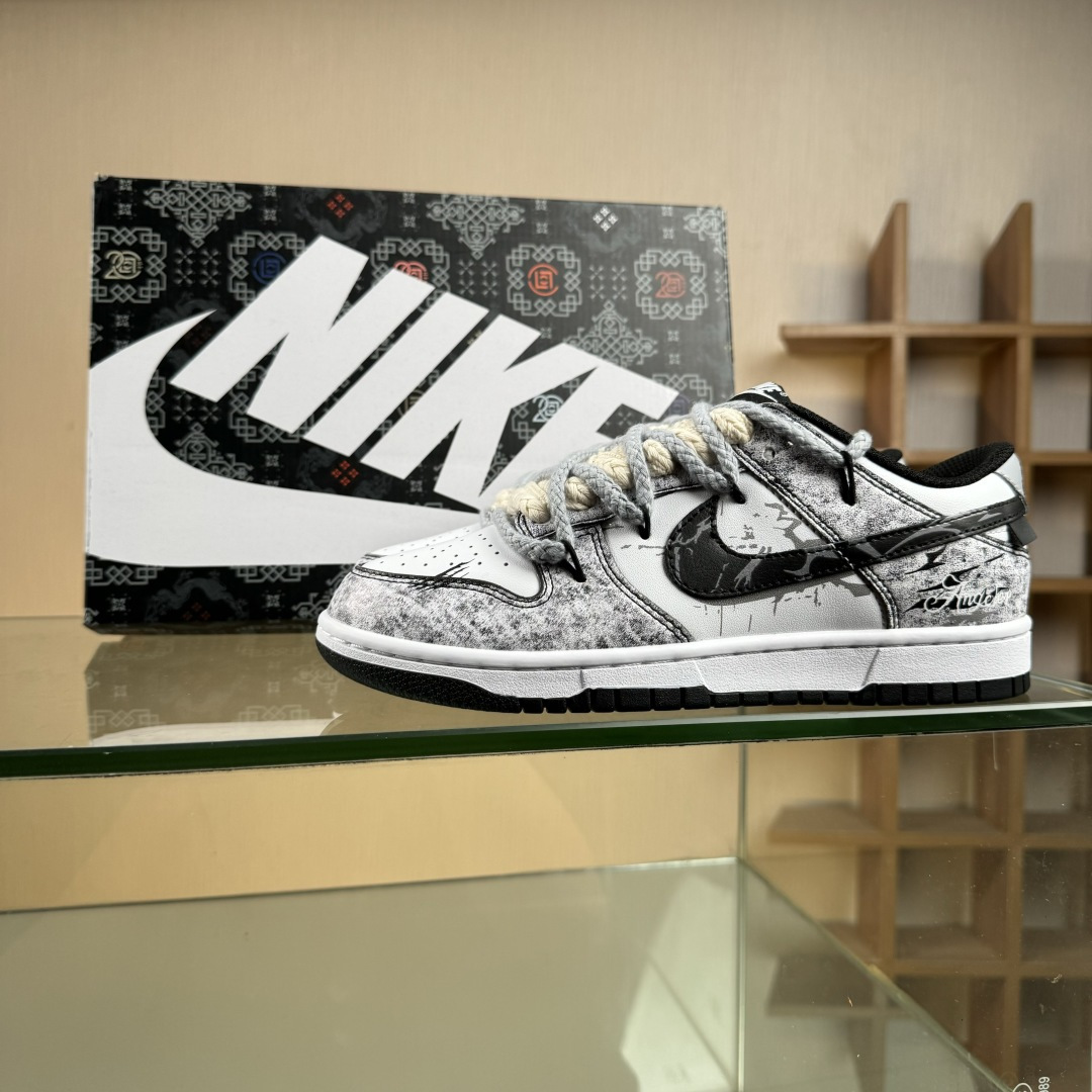 Nike SB Dunk Low 绑带定制 低帮休闲板鞋 DD1391-100