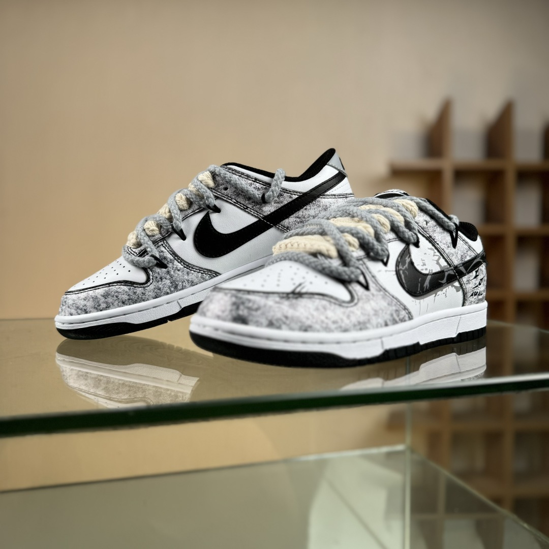 Nike SB Dunk Low 绑带定制 低帮休闲板鞋 DD1391-100