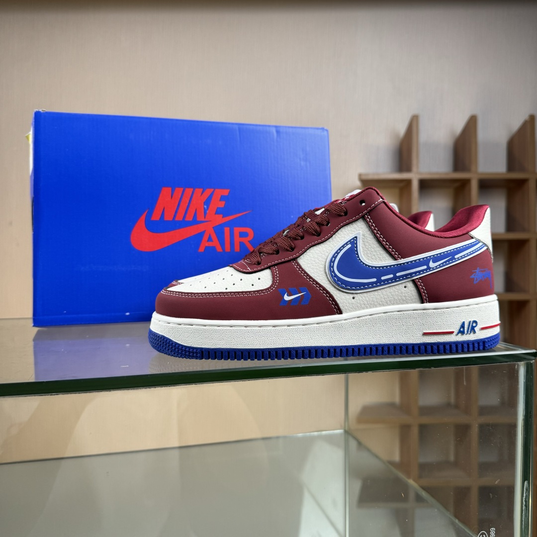 Nike Air Force 1'07 Low 斯图西联名 焦糖蓝勾 空军一号低帮休闲板鞋 SY1388-005