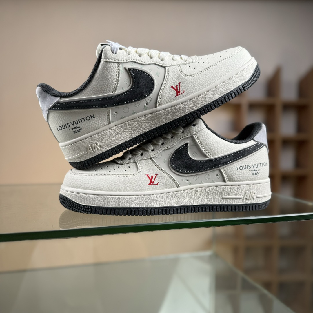 Nike Air Force 1'07 Low LV联名 印花米灰勾 空军一号低帮休闲板鞋 MZ9588-811