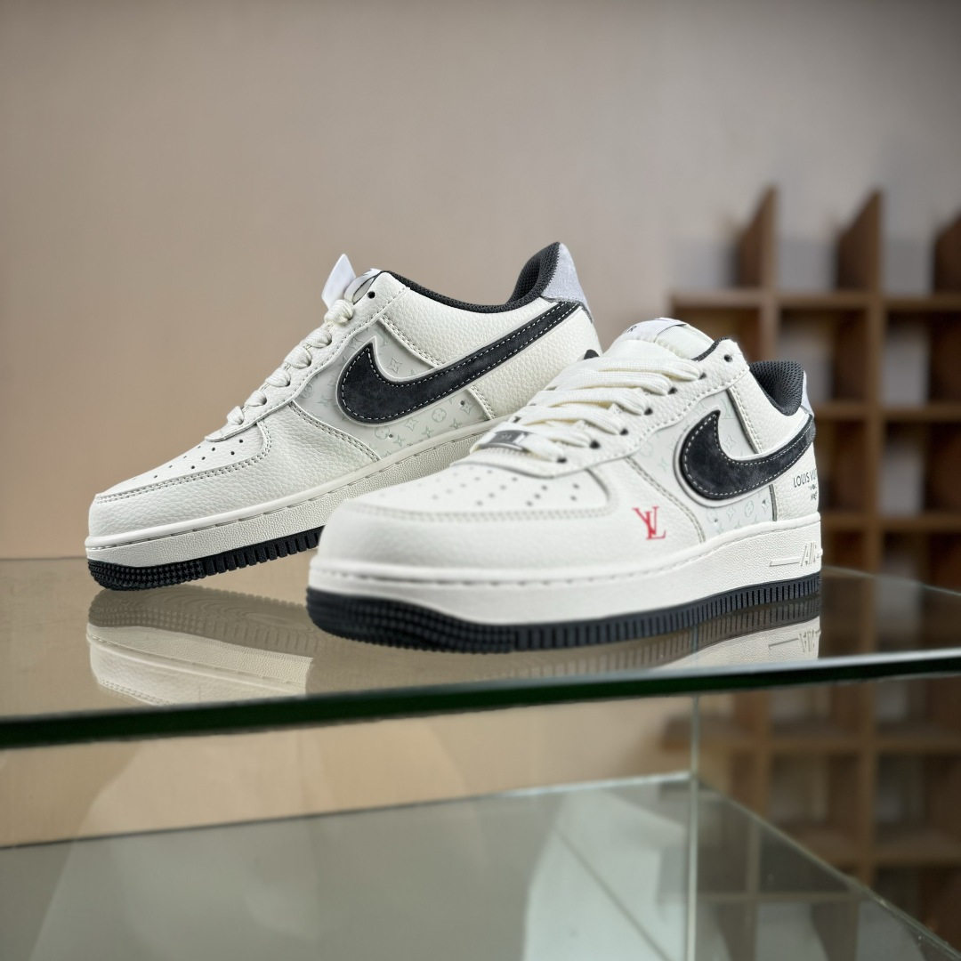 Nike Air Force 1'07 Low LV联名 印花米灰勾 空军一号低帮休闲板鞋 MZ9588-811