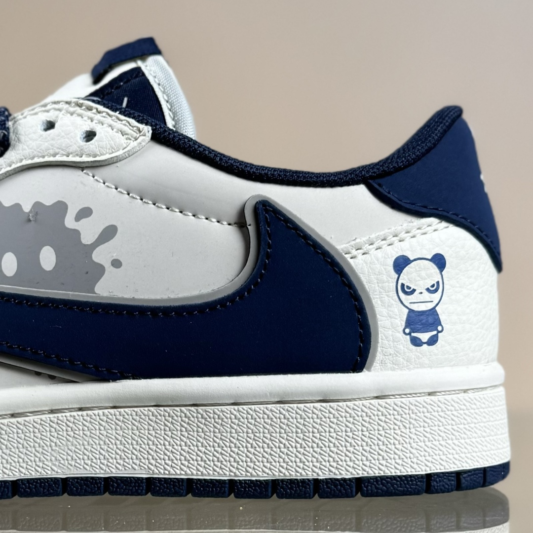 Travis Scott x Fragment Design x Air Jordan 1 Low SP AJ1 乔1暴力熊联名 奶白灰蓝 低帮文化休闲板鞋 XD0798-310