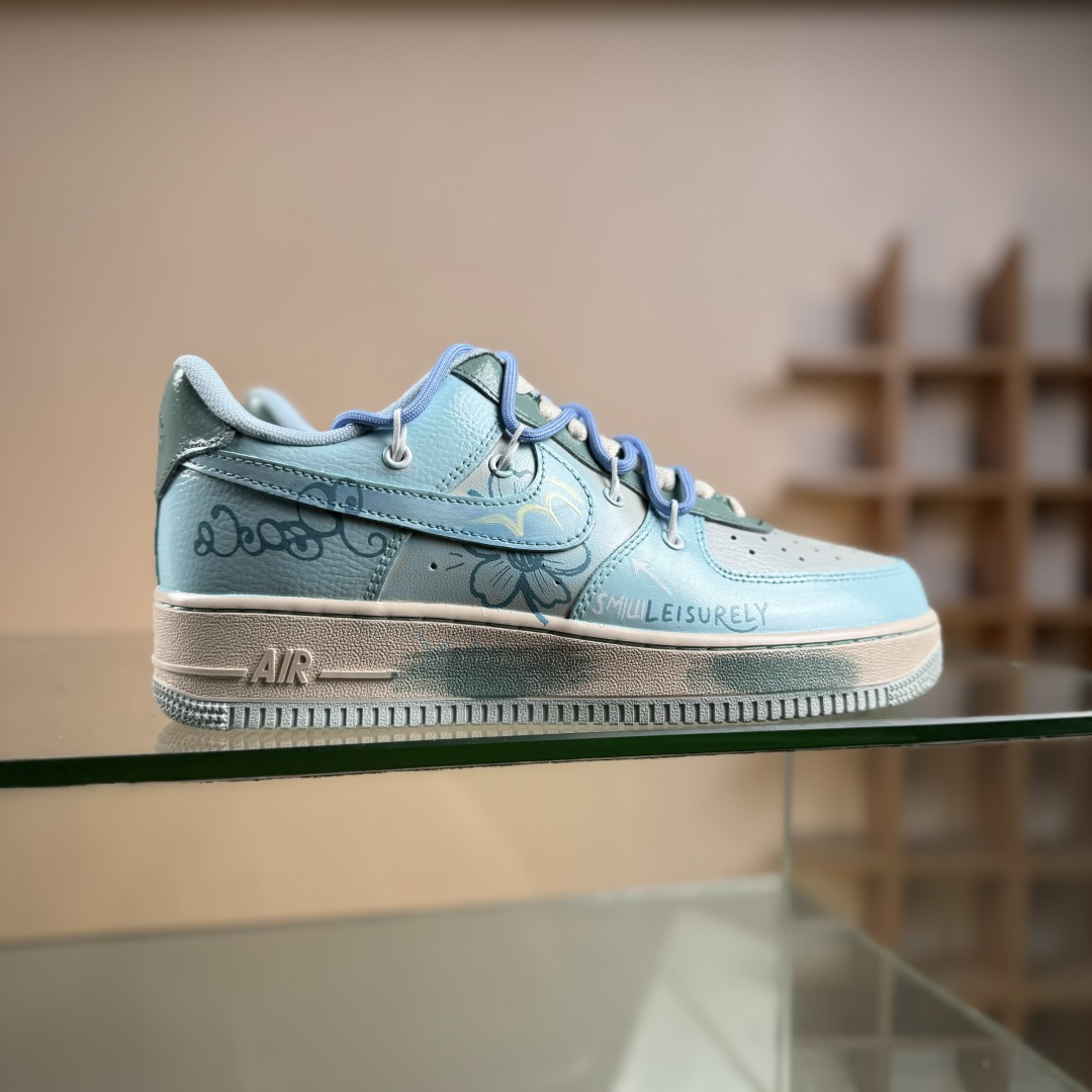 Nike Air Force 1’07 Low 手绘涂鸦 青空花屿 空军一号低帮休闲板鞋 KS6968-777