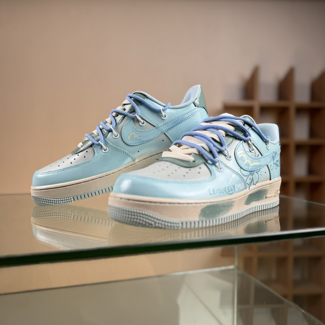 Nike Air Force 1'07 Low 手绘涂鸦 青空花屿 空军一号低帮休闲板鞋 KS6968-777