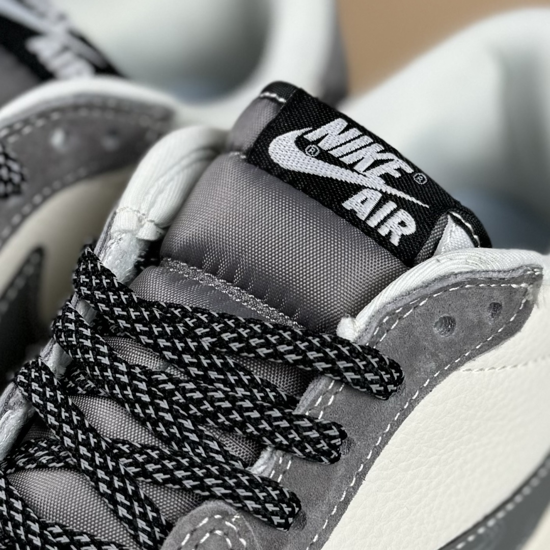 Travis Scott x Fragment Design x Air Jordan 1 Low SP AJ1 乔1UN联名 猪八米灰多勾 低帮文化休闲板鞋 DD7866-116