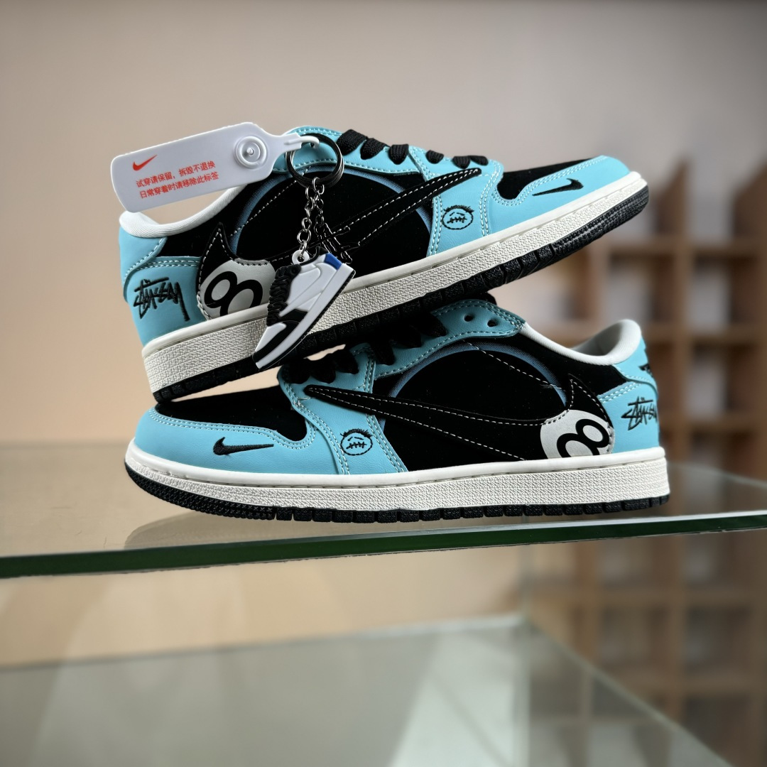 Travis Scott x Fragment Design x Air Jordan 1 Low SP AJ1 乔1UN联名 猪八蓝黑多勾 低帮文化休闲板鞋 DD7866-103 Travis Scott x Fragment Design x Air Jordan 1 Low SP AJ1 乔1UN联名 猪八蓝黑多勾 低帮文化休闲板鞋 DD7866-103