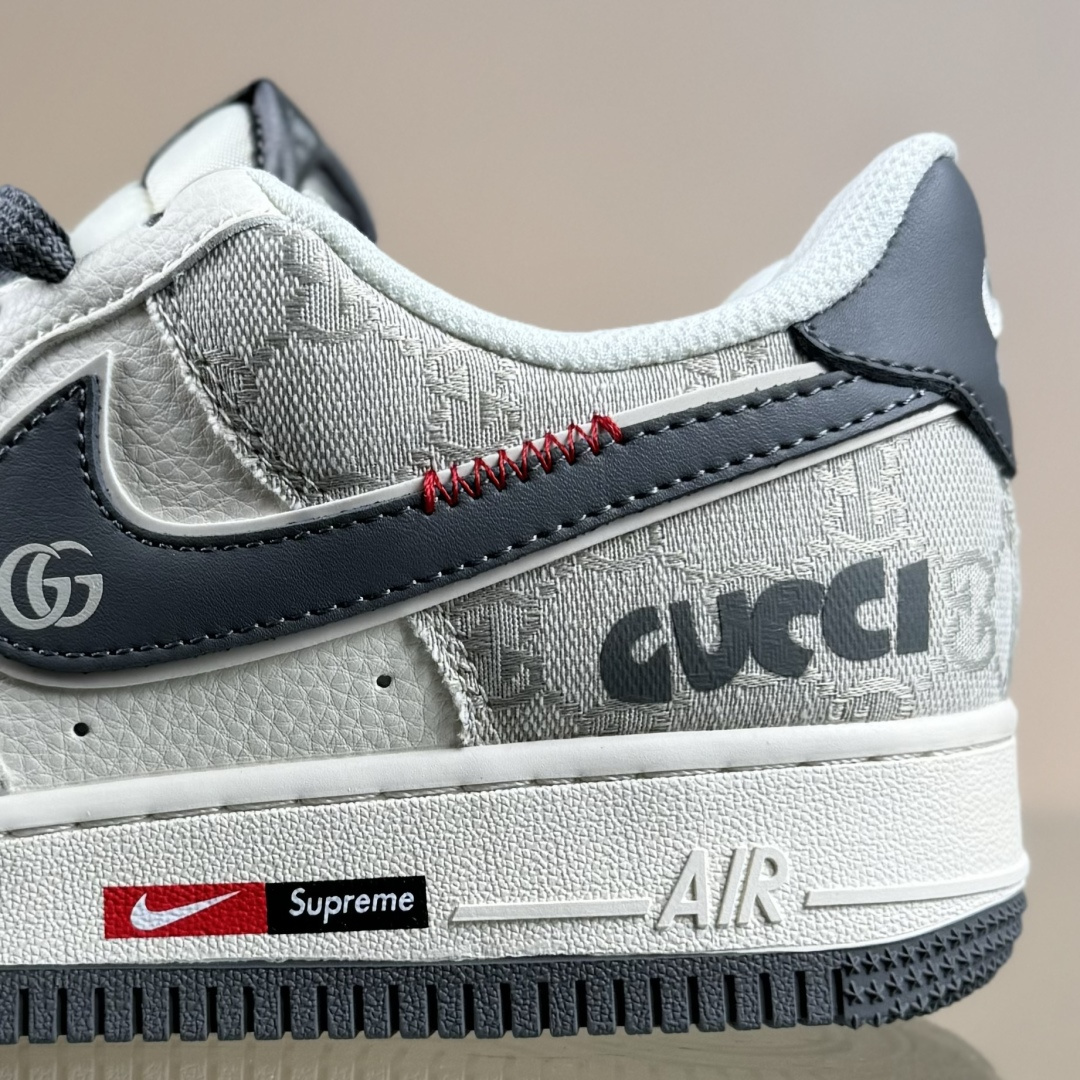 Nike Air Force 1'07 Low 迪奥联名 花纹米灰红 空军一号低帮休闲板鞋 MZ9588-808