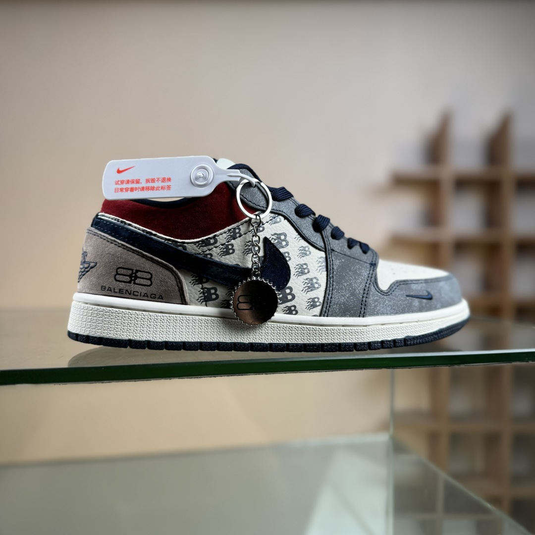 280 Nike Jordan Air Jordan 1 x 巴黎联名 猪八蓝勾乔1休闲低帮 QG1988-008