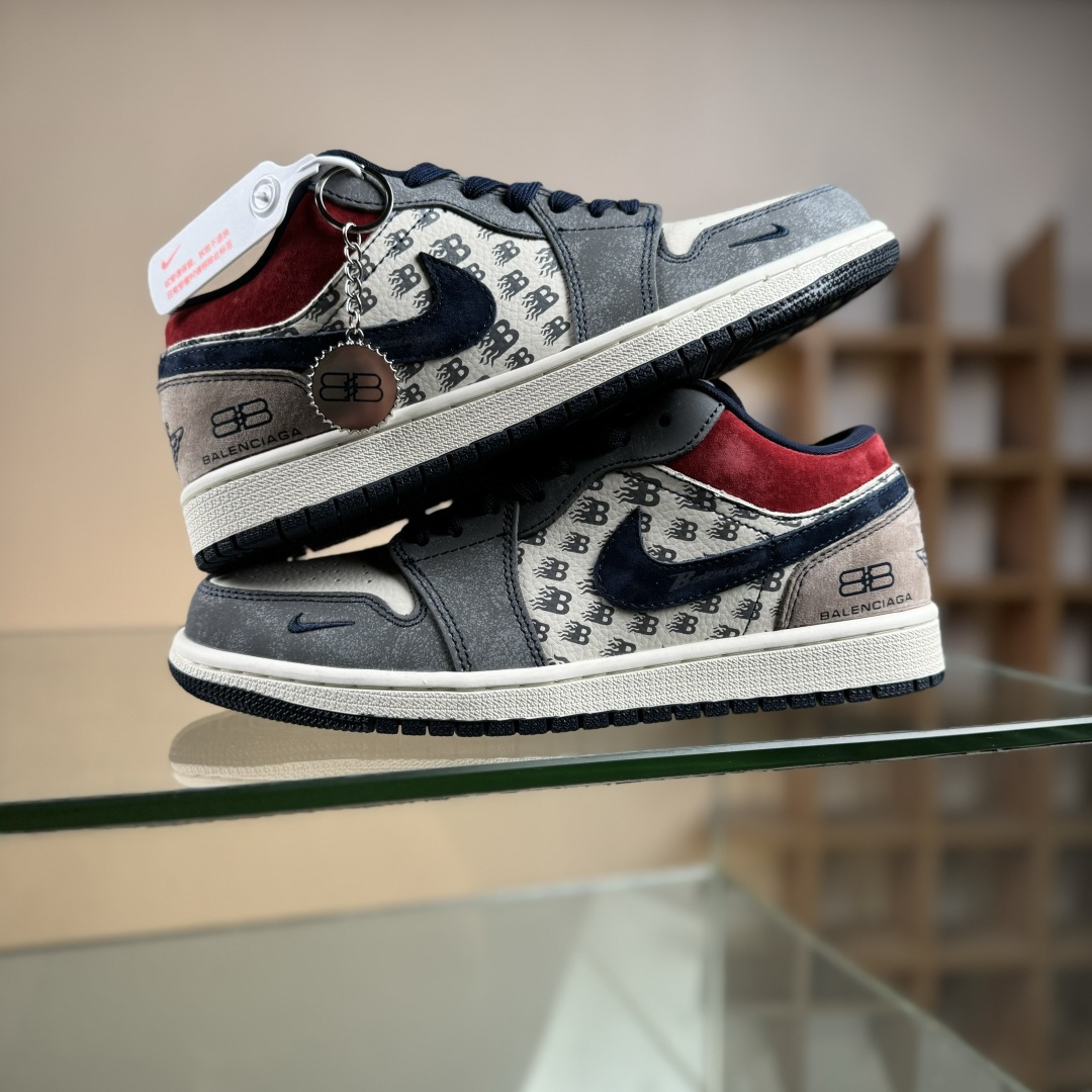 280 Nike Jordan Air Jordan 1 x 巴黎联名 猪八蓝勾乔1休闲低帮 QG1988-008