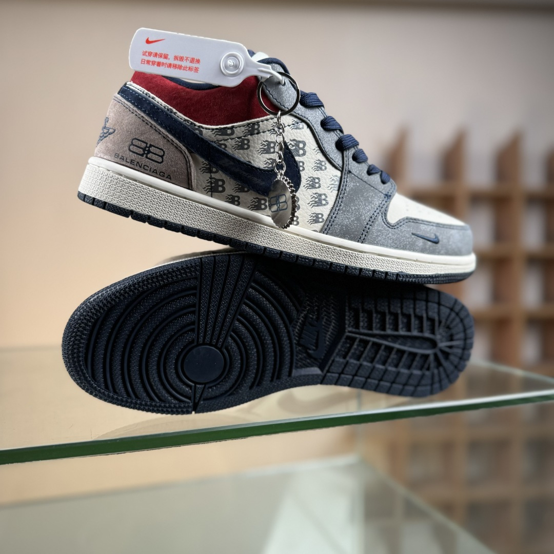 280 Nike Jordan Air Jordan 1 x 巴黎联名 猪八蓝勾乔1休闲低帮 QG1988-008