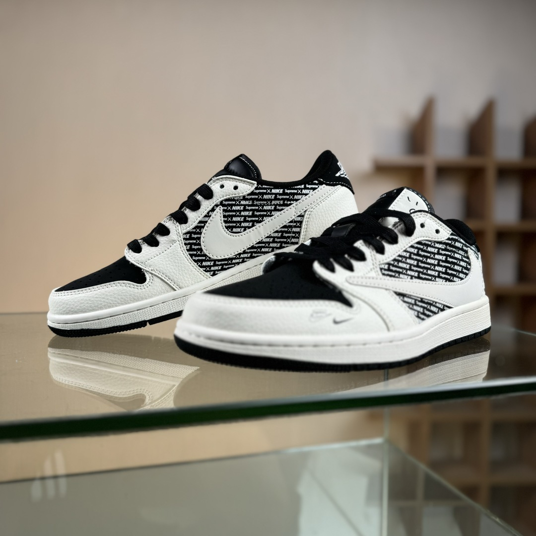 Travis Scott x Fragment Design x Air Jordan 1 Low SP AJ1 乔1闪电联名 米白黑 低帮文化休闲板鞋 XD0798-311