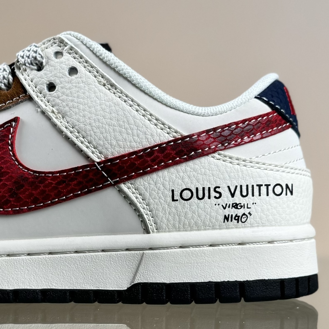 Nike SB Dunk Low LV联名 暗红勾 周年高端定制 低帮休闲板鞋 XS6089-627