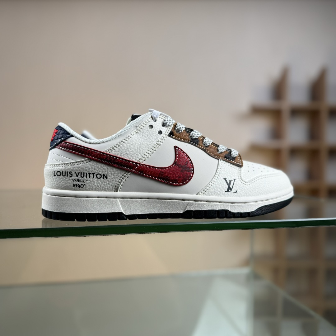 Nike SB Dunk Low LV联名 暗红勾 周年高端定制 低帮休闲板鞋 XS6089-627