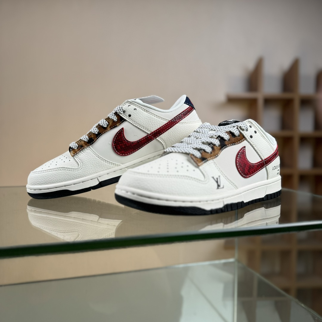 Nike SB Dunk Low LV联名 暗红勾 周年高端定制 低帮休闲板鞋 XS6089-627
