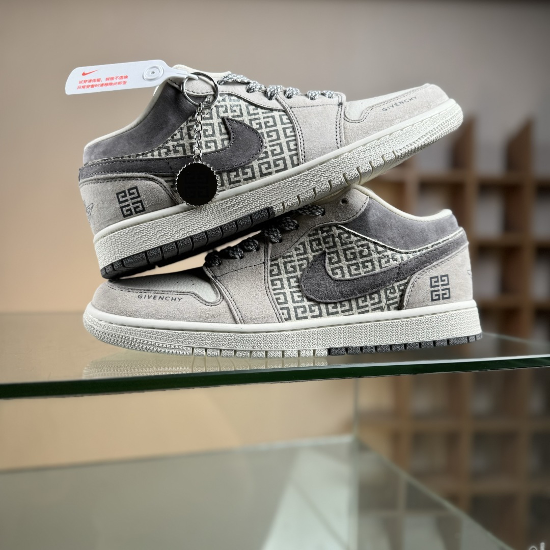 Air Jordan 1 Low AJ1 乔1 纪梵希联名 米灰猪八 低帮复古篮球鞋 LD8888-008