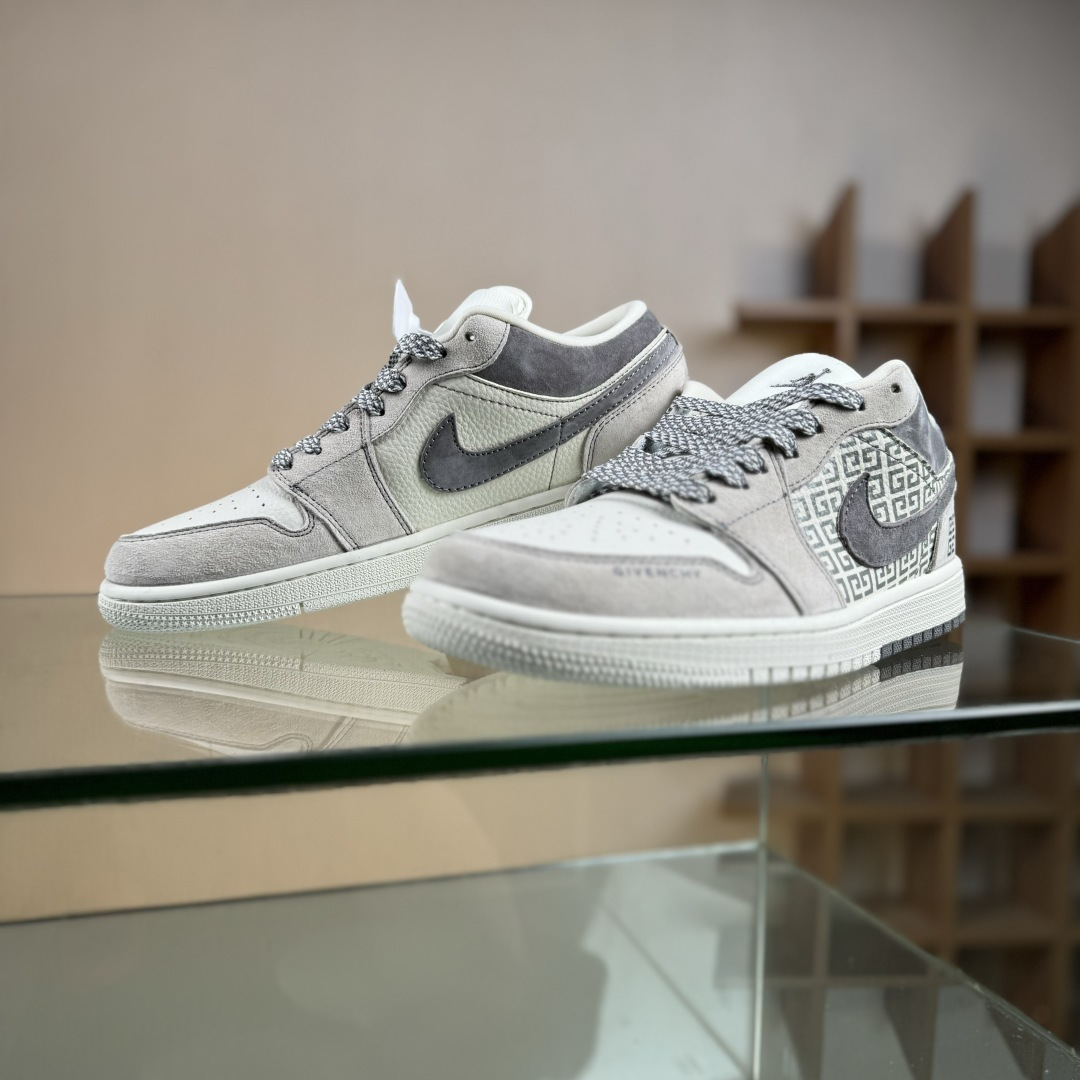 Air Jordan 1 Low AJ1 乔1 纪梵希联名 米灰猪八 低帮复古篮球鞋 LD8888-008