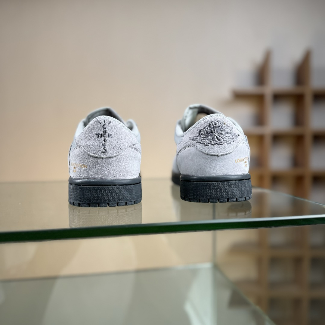 280 Travis Scott x Fragment Design x Air Jordan 1 Low SP AJ1 乔1LV联名 翻毛灰勾 低帮文化休闲板鞋 DZ5899-040