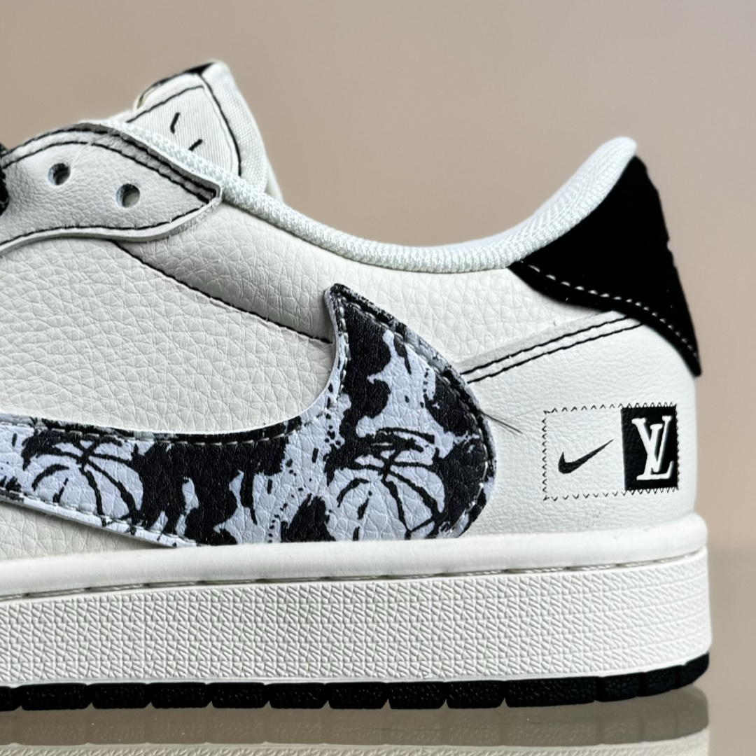 Travis Scott x Fragment Design x Air Jordan 1 Low SP AJ1 乔1LV联名 黑线涂鸦勾 低帮文化休闲板鞋 XS7089-616